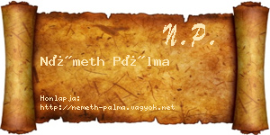 Németh Pálma névjegykártya